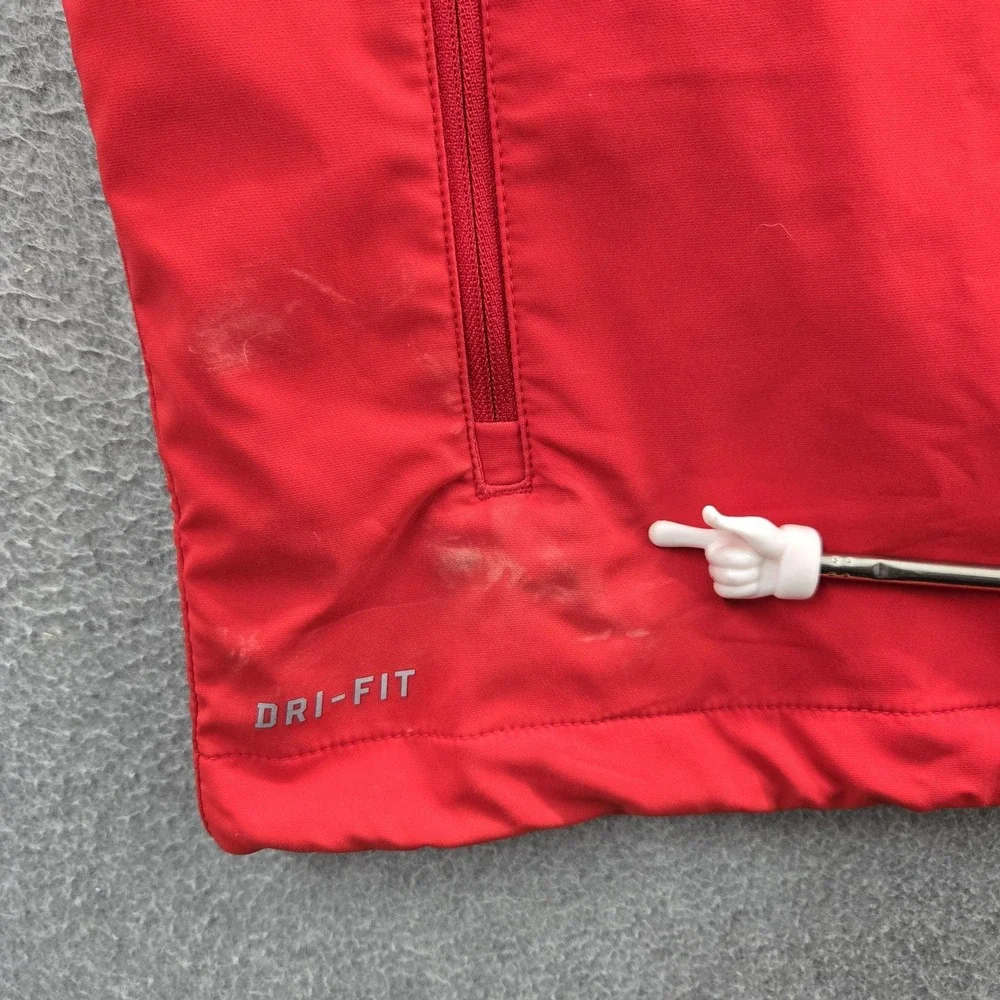 Nike Men Sweatshirt XL Red Embroidered Bulldog Quarter Zip Dri-Fit READ